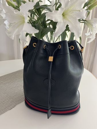 Gucci Vintage Navy Bucket Bag