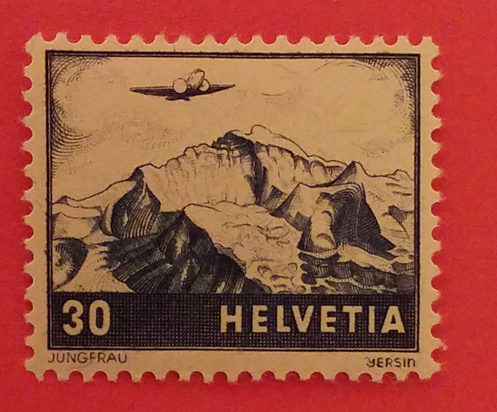 Tutti i francobolli: F43, Flugpostmarke, Landschaften postfrisch Kt. 10.- – Usato da Baden venduto da Eggi