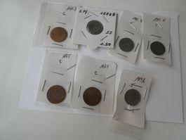 Dt. Reich ab 1876,   7 alte Münzen