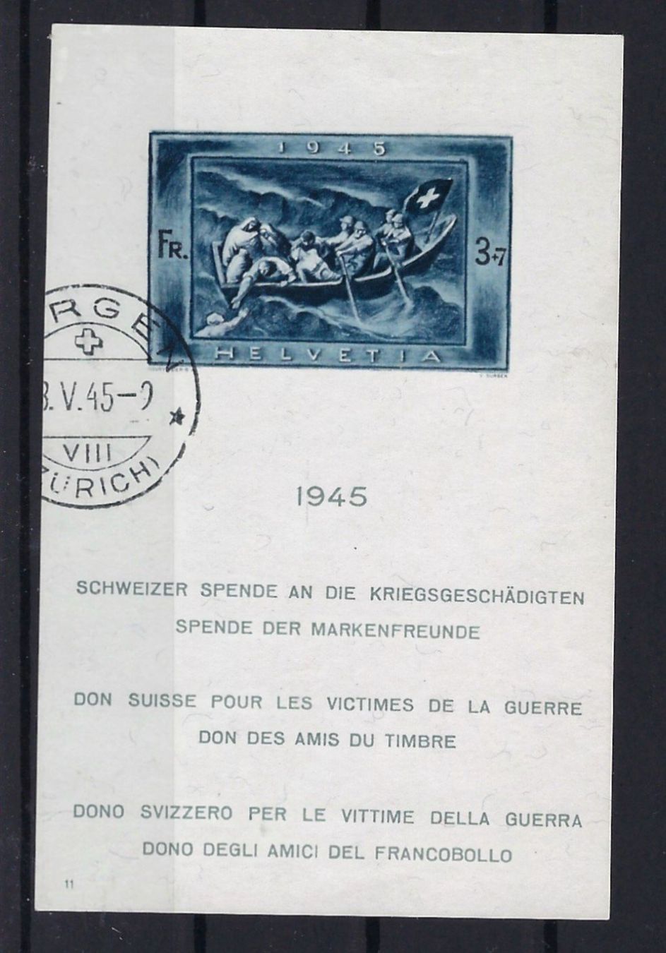 Tutti i francobolli: 1945 Spende Block gestempelt     15894 – Usato da Lunden venduto da Animus999