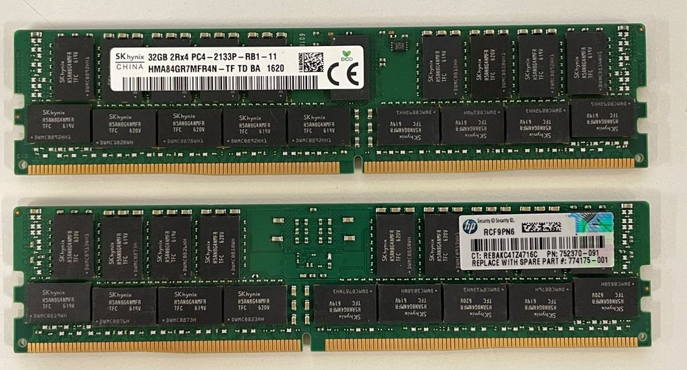 Barrette Mémoire HP 16 Go DDR4 ECC 2133MHz - 2Rx4 PC4-2133P - Serveur 288pin