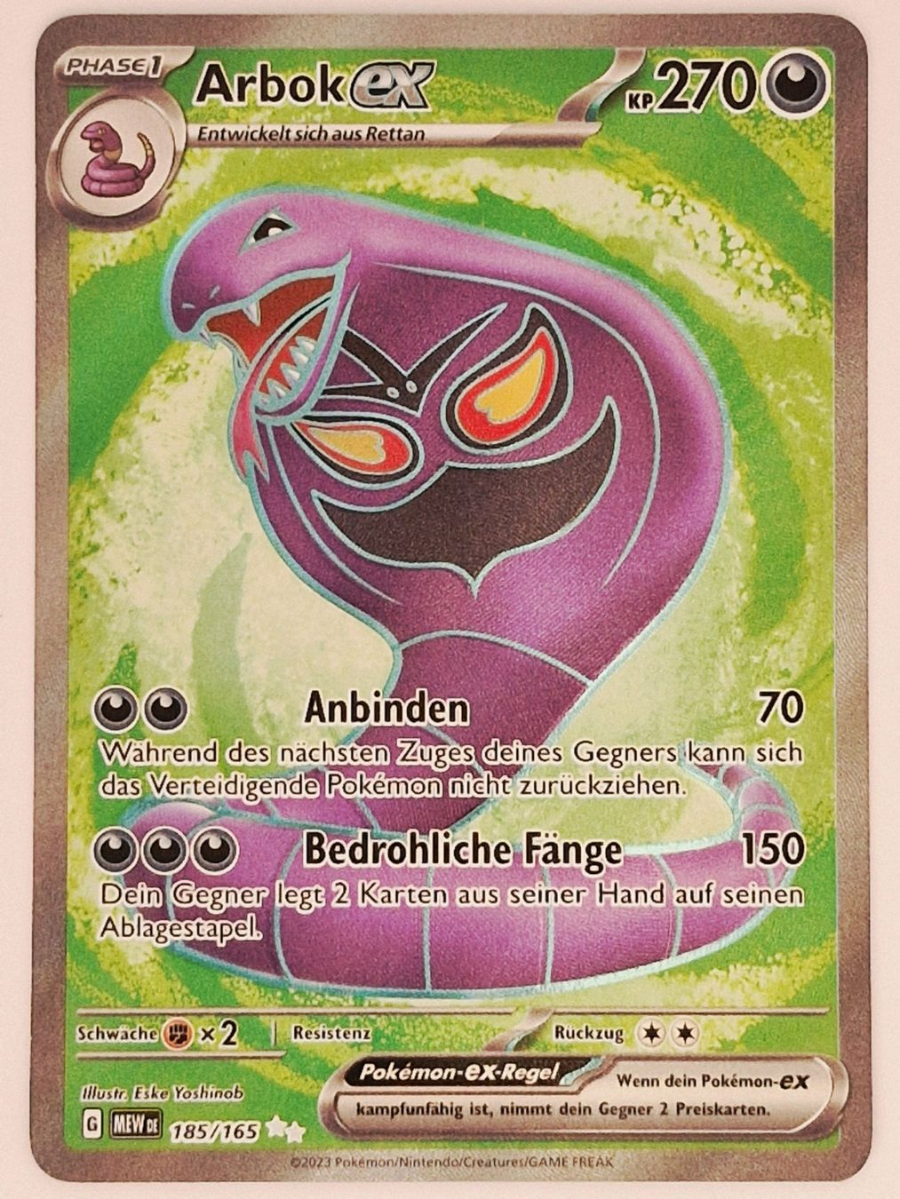 Pokémon Carte collezionabili: Arbok EX / 151 / MEW 185 – Nuovo (secondo la descrizione) da Arni AG venduto da PokemonCardsStore