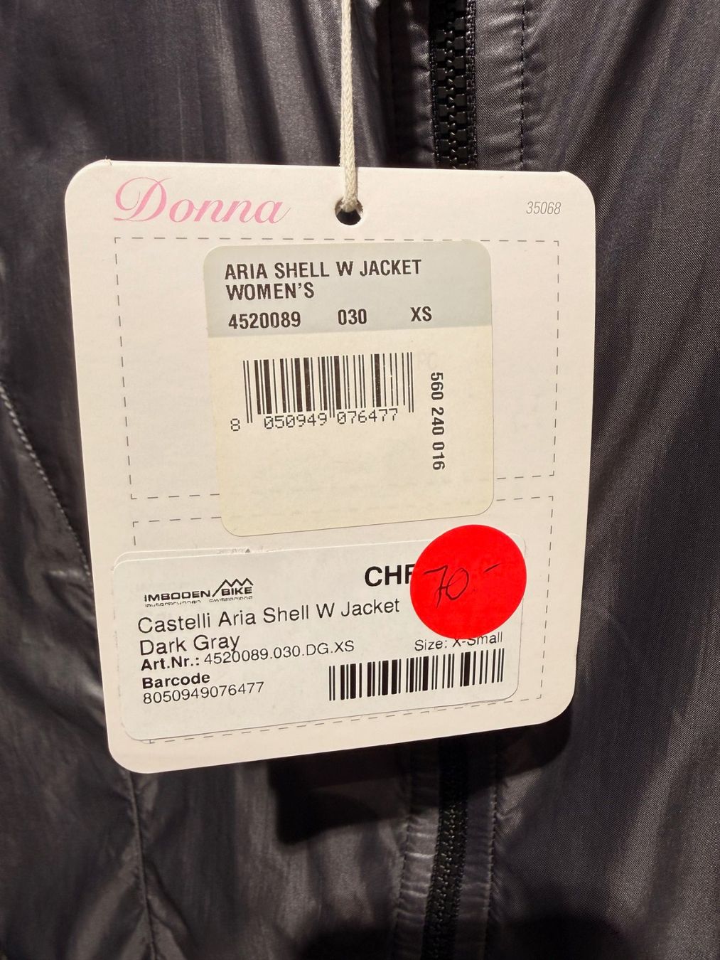 Leibchen & Hosen: Castelli Aria Shell Jacket Women Gr.XS – Neu (gemäss Beschreibung) aus Lauterbrunnen von Imboden-Bike 2