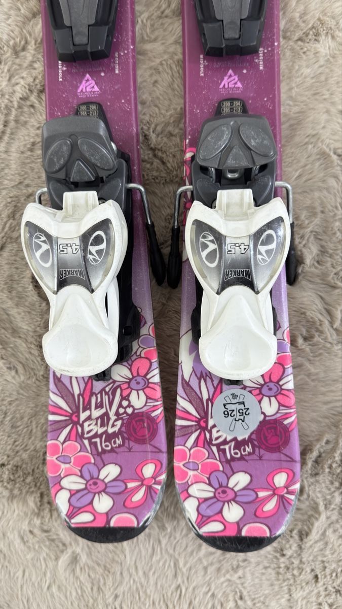 K2 Sci: Kinderski K2 Luv Bug 76 cm mit Marker Bindung rosa – Usato da Dietlikon venduto da Laura-1 2