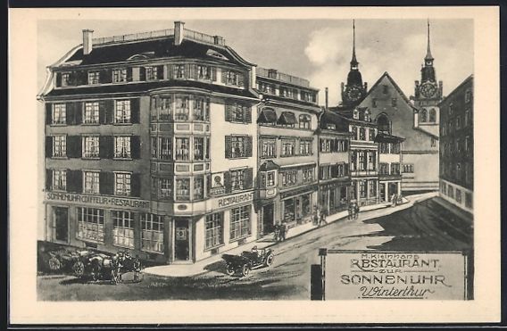 Cartoline postali: Winterthur, Restaurant zur Sonnenuhr, Be – Usato da Berlin venduto da bartko-reher