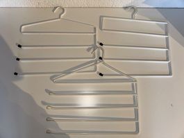 3 weisse Hosenkleiderbügel, Mehrfachlkleiderbügel