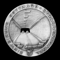 Gedenkmedaille zur Einweihung des Gotthard-Tunnels 1980