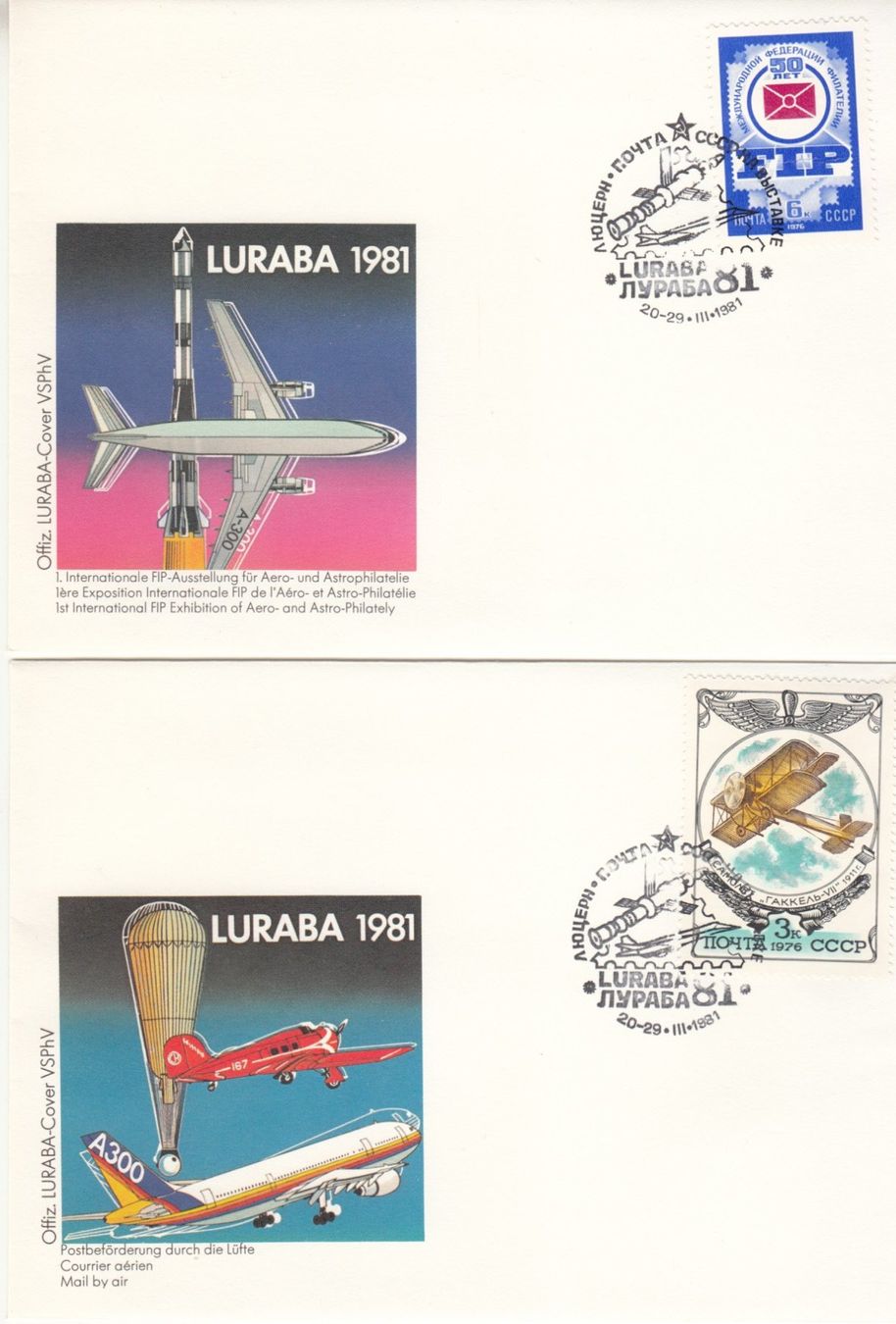 Tutti i francobolli: UDSSR Set Briefe Luraba Luzern 1981 – Usato da Bürglen TG venduto da StampGraf 1
