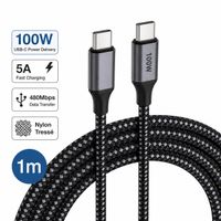 USB-C → USB-C Kabel 100W / 5A – 1 m – Geflochte – Neu