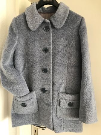 Warmer Damen Wollmantel, hellblau, Gr. 36 Winter