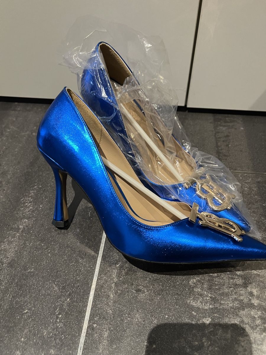 Scarpe da donna: Elegante Blaue Pumps mit Absatz, Grösse 39 – Nuovo e nell'imballaggio originale da Wollerau venduto da Rau08 1