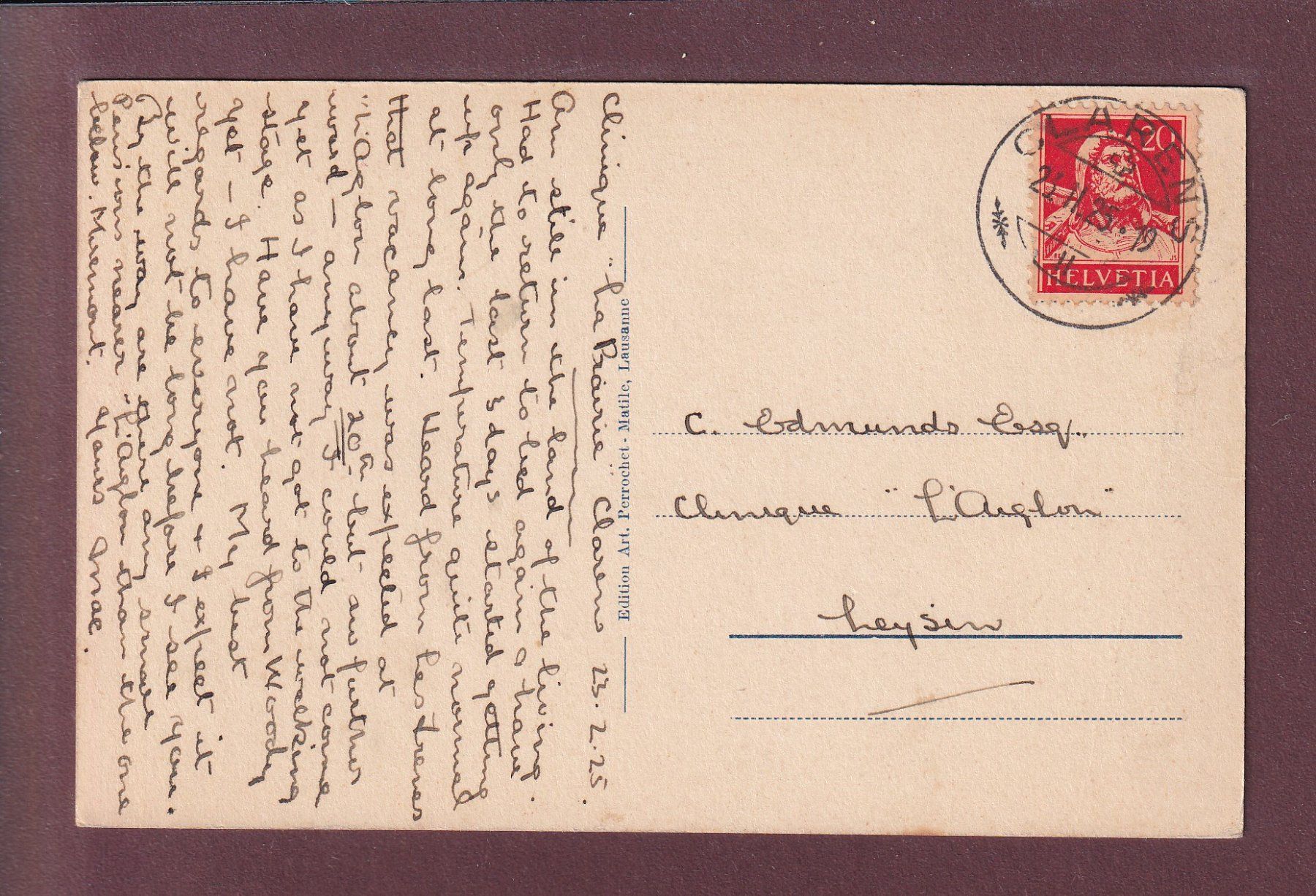 Ansichtskarten: Château de CHILLON - Montreux - 1925 – Gebraucht aus Pully von nicecards 1