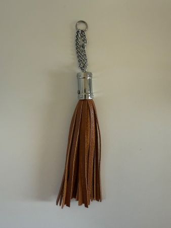 Tasche Anhänger mit Quaste braun neu 15cm