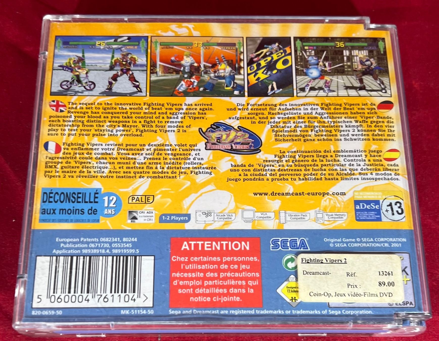 Spiele: Fighting Vipers 2 – Dreamcast – Version PAL complète – Gebraucht aus Biel/Bienne von new-life 2