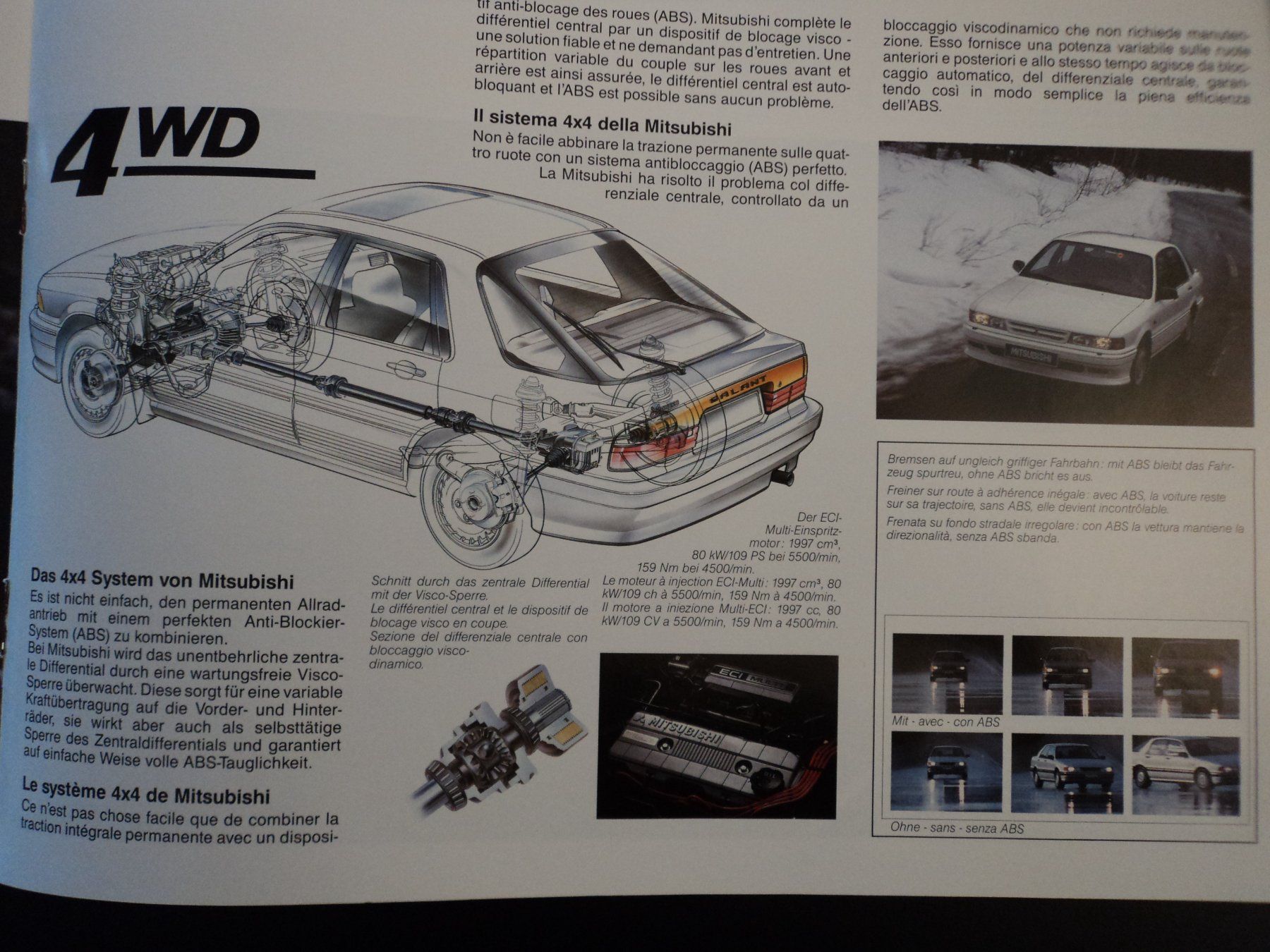 Mitsubishi Documenti: Prospekt Mitsubishi Galant Hatchback 4x4  1989 – Usato da Schwarzenburg venduto da modelCARama 2