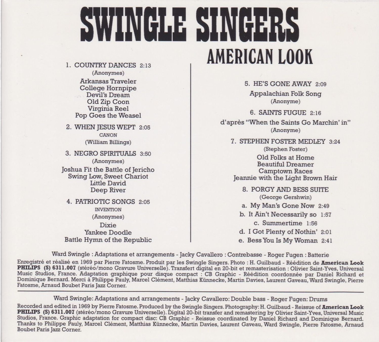 CD: SWINGLE SINGERS - AMERICAN LOOK – Usato da Lausanne venduto da sbar224 2