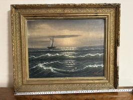 Ölbild Gemälde Ölgemälde Schiff am Meer