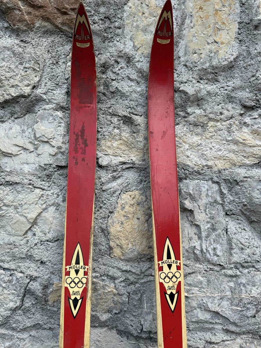 Sci: Langlauf Ski Mueller rot mit Bindung und Stiefel – Usato da Vättis venduto da This84 1