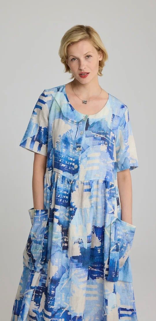 Luukaa Robes: Luukaa robe 100% lin bleu et blanc, taille 40 – Neuf avec emballage d'origine à Morges par sandy069 7