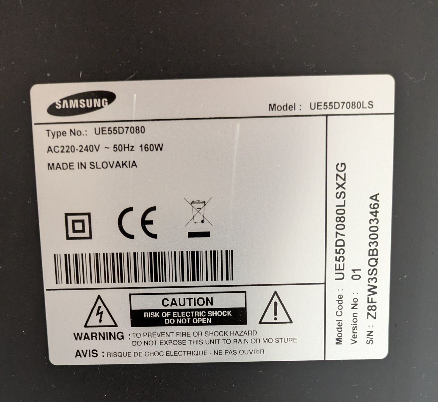 Samsung Appareils TV: Samsung UE55D7080 Smart TV 55" – D'occasion à Oberwil b. Büren par 10G3298 1