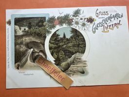 Gruß aus dem Gletschergarten Luzern um 1900