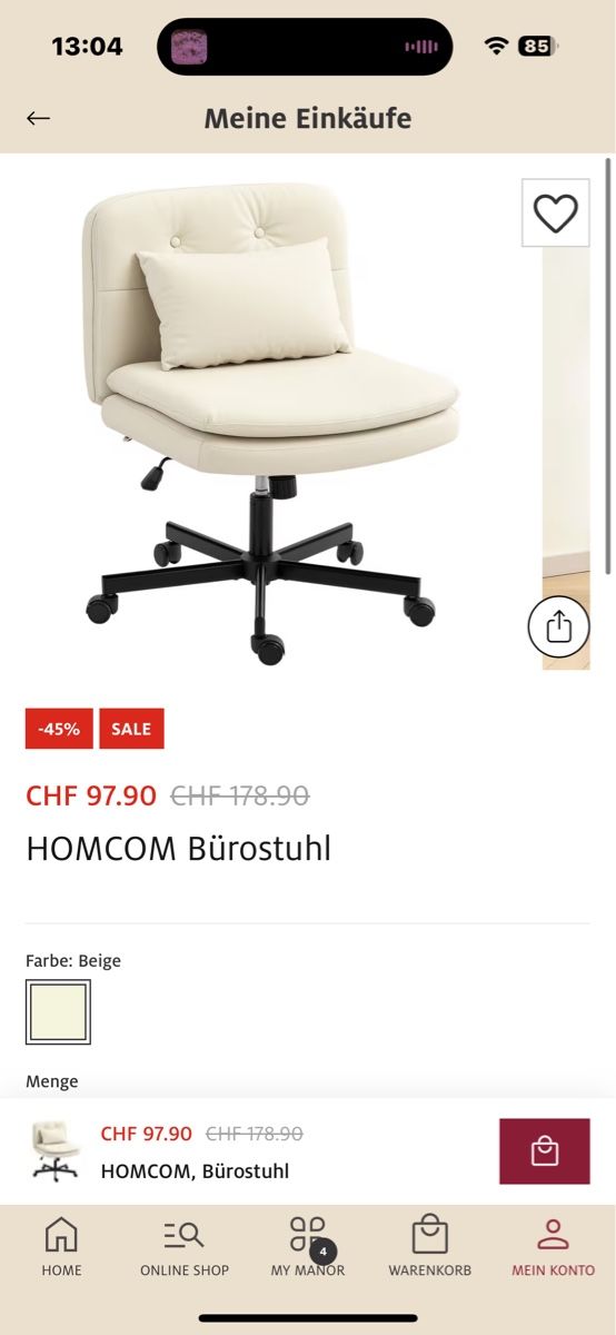 Stühle: HOMCOM Bürostuhl – Neu (gemäss Beschreibung) aus Zürich von noelle.su 2