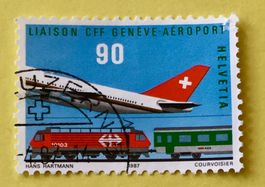Nr.746  SBB-Anschluss Genf-Cointrin GESTEMPELT 1987  