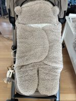 Baby footmuff beige teddy design