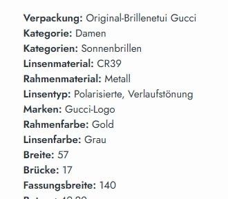 Gucci Brillen & Gläser: Original Gucci Sonnenbrille – Neu (gemäss Beschreibung) aus Altishausen von Carmine87 2