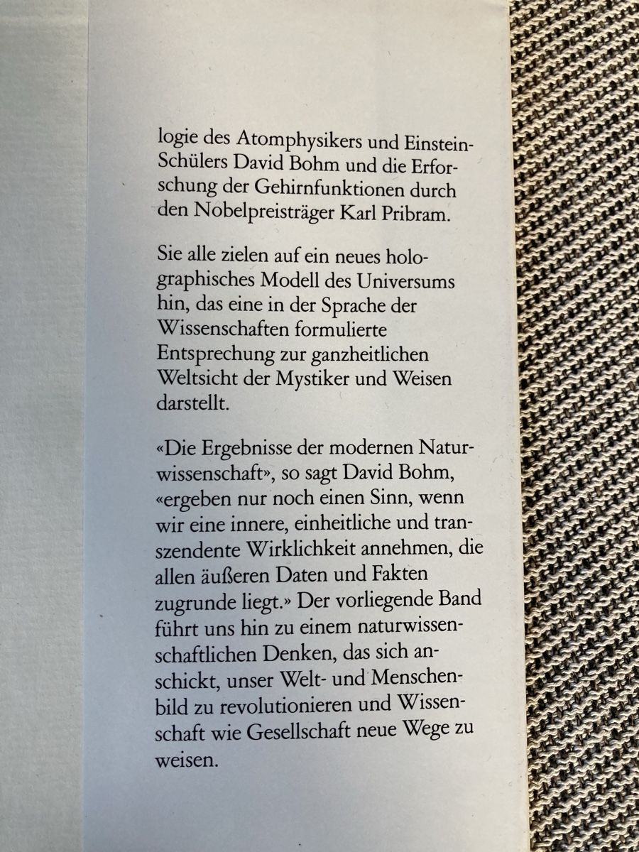 Libri: Das holographische Weltbild - David Bohm – Usato da Brenzikofen venduto da Martha_V 3