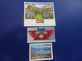 3 RARE VIGNETTEN 1976/1978/ WEGGIS