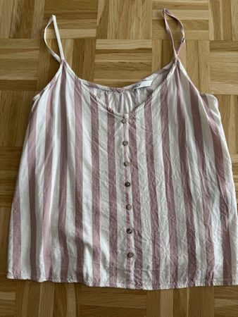 Only Sommer Top, Gr. 38, gestreift, Rosa/Weiss