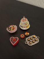 Puppenstube Miniatur Dessert Set mit Etagere & Kuchen