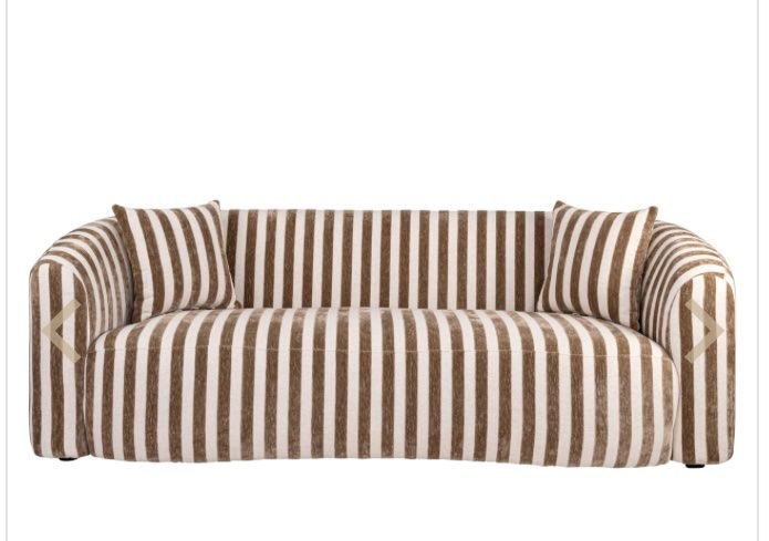Sofas: RICHMOND INTERIORS** Sofa Luxandra stripes sand – Neu und originalverpackt aus Ruswil von Miami-2026 2
