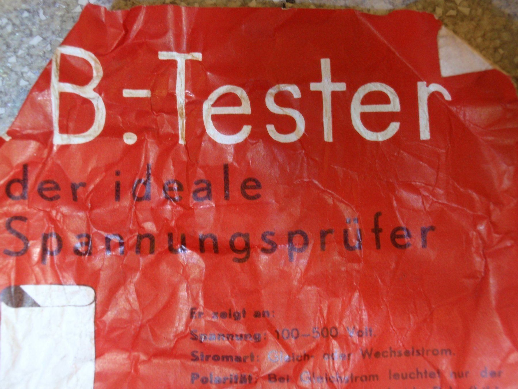 Misurare: Spannungsprüfer , antik , ( B & B ) – Usato da Boswil venduto da pavo1 3