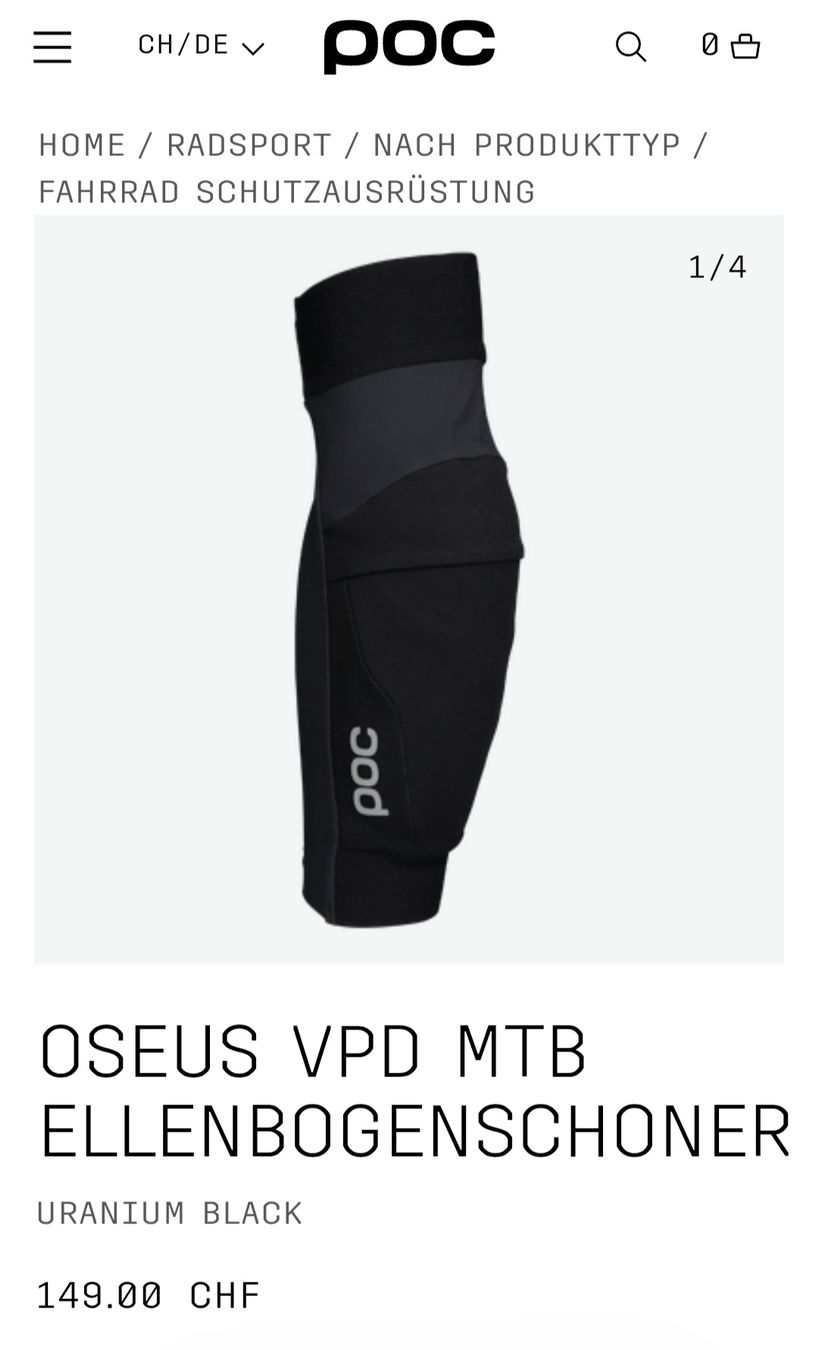 Poc Protezioni & Imbottiture: POC Oseus VPD MTB Ellenbogenschoner Gr. XL – Nuovo e nell'imballaggio originale da Braunau venduto da Brand-Store 1
