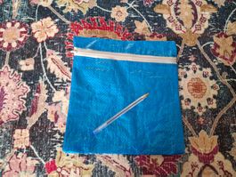 Handgemachte Federtasche/Kosmetiktasche, Reissverschluss,...