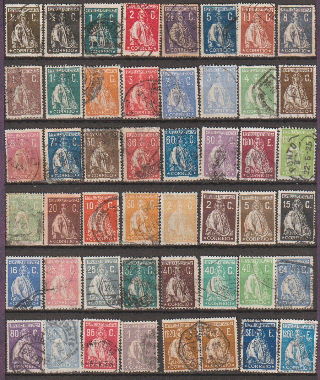 Alle Briefmarken: Portugal différentes valeurs et couleurs – Gebraucht aus Crans-Montana von kira56
