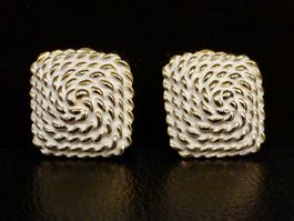 Vintage Ohrclips Clips Ohrschmuck Gold Weiss 70er 80er 90er