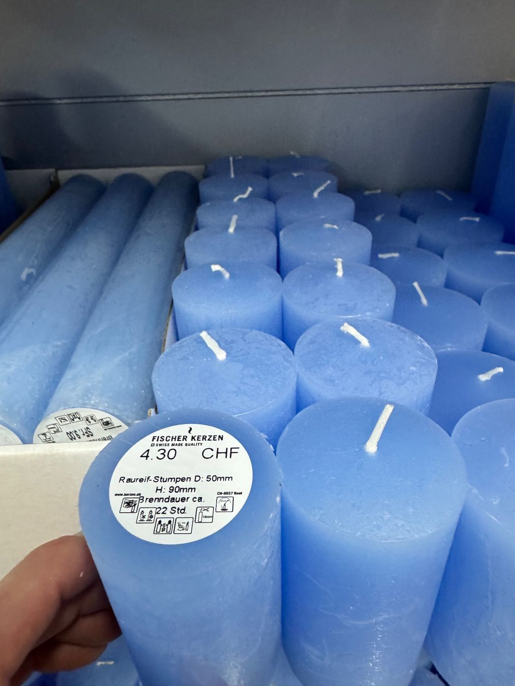 Candele: 047 Posten Raureif Kerzen hellblau aus Liquidation – Nuovo (secondo la descrizione) da Derendingen venduto da Meisterstuecke 4