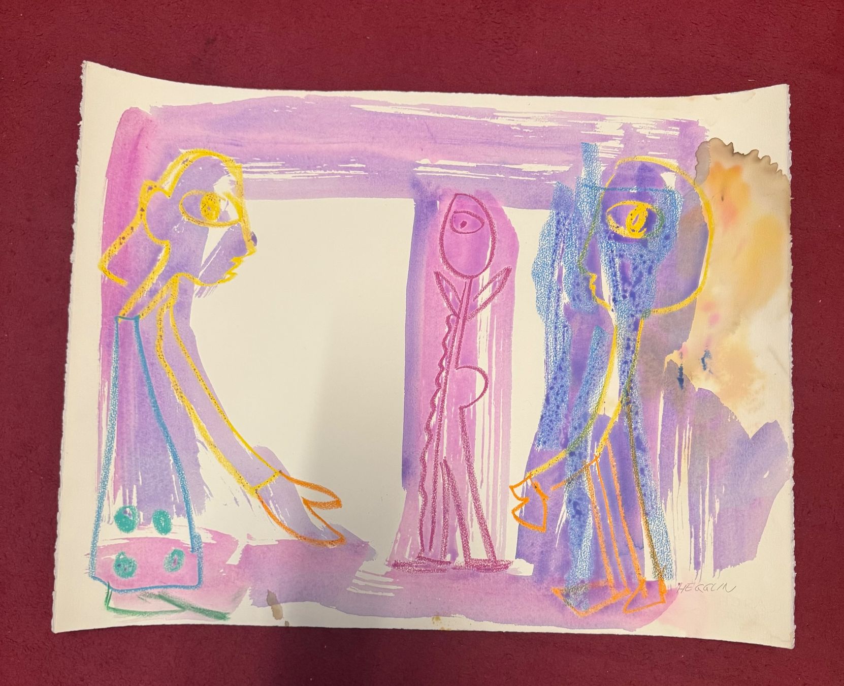 Gemälde: Aquarell Hand signiert Bild – Gebraucht aus Schlieren von Freundlich02
