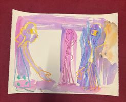 Aquarell Hand signiert Bild