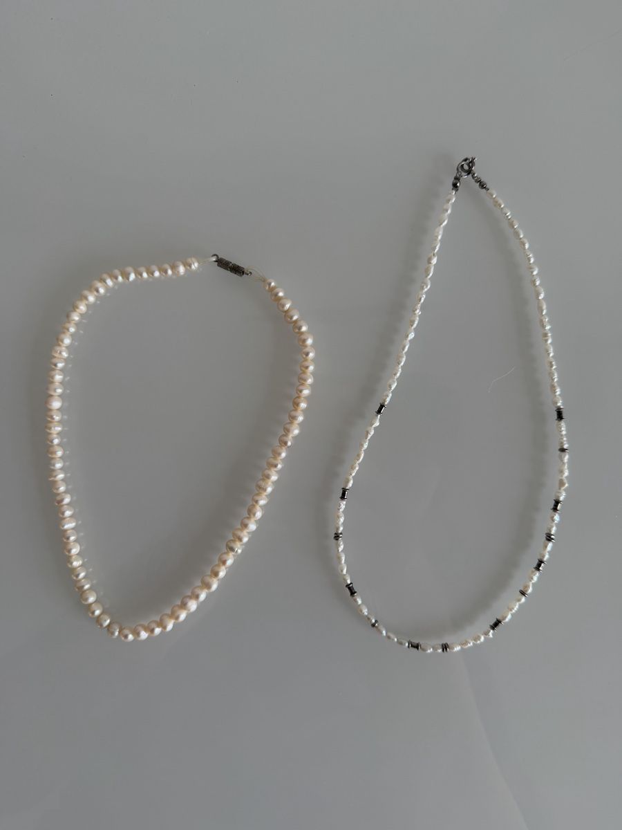 Perle (finte): 2 rangs de perles de perles naturelles – Usato da Cressier FR venduto da Kvito4ka 1