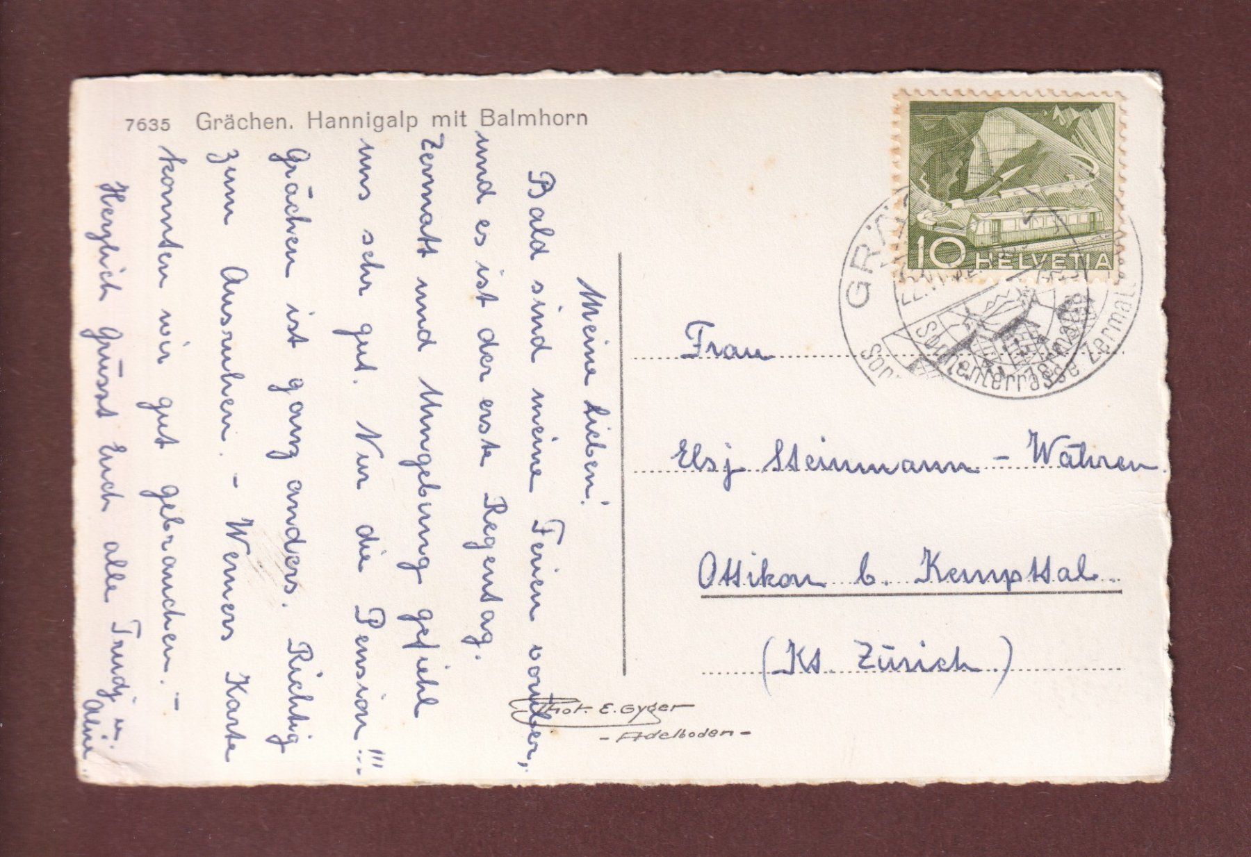 Cartoline postali: GRÄCHEN - Hannigalp - Balmhorn // Eckbug // – Usato da Pully venduto da nicecards-shop 1