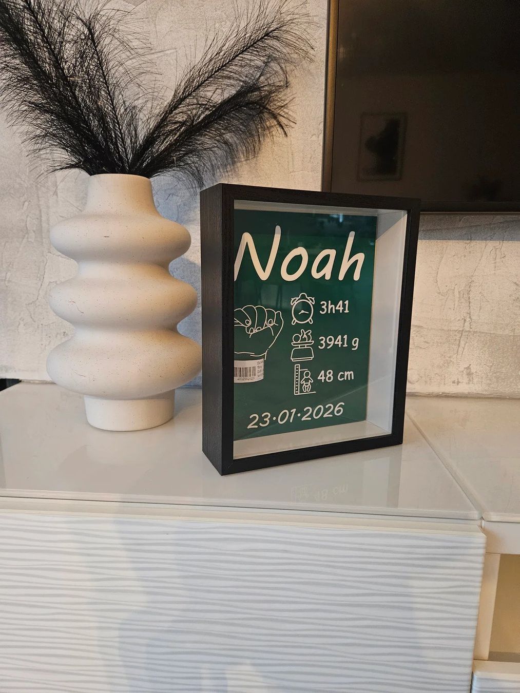 Tutte le decorazioni: Cadre Naissance 3D Personnalisé – Nuovo (secondo la descrizione) da Prez-vers-Noreaz venduto da Cdesign3D 1