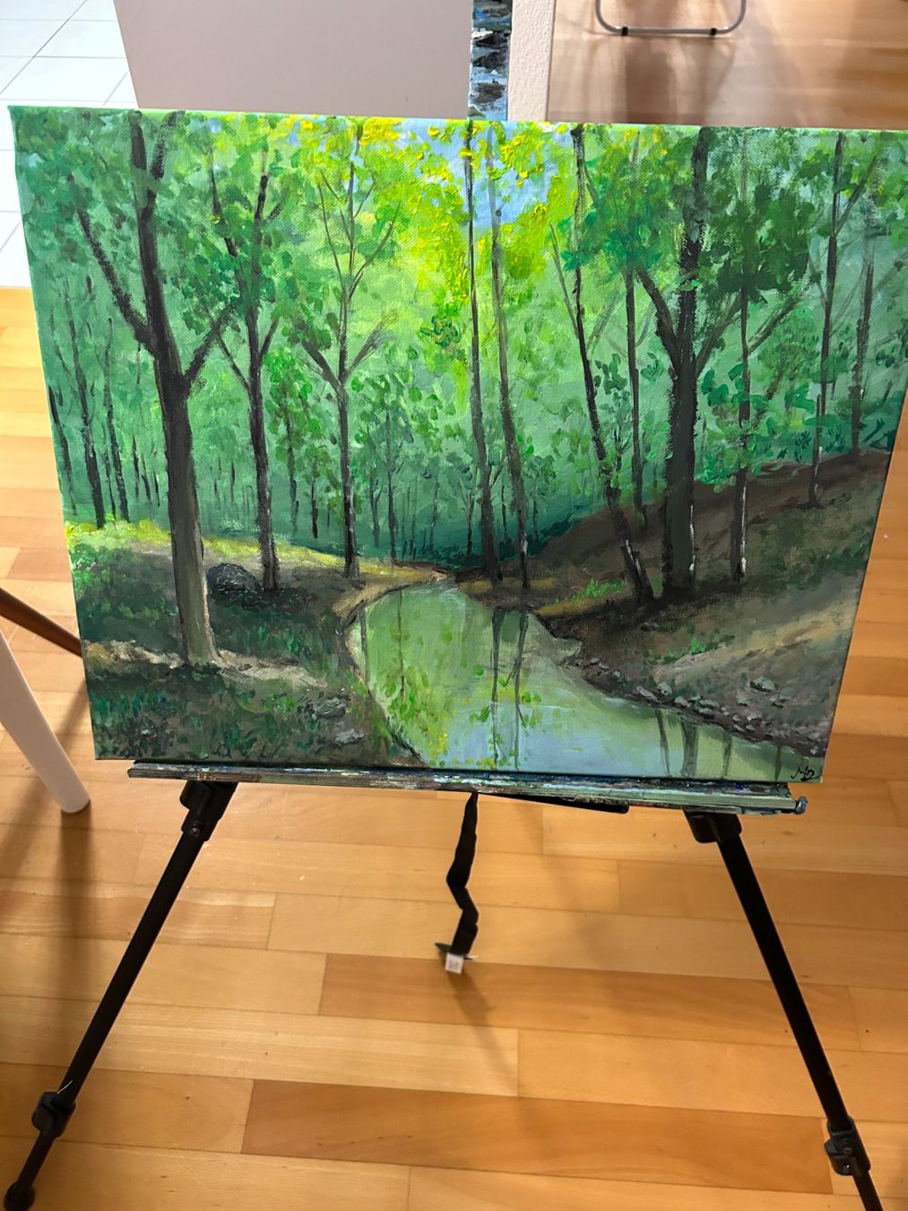 Gemälde: Grüner Wald mit Bach Gemälde 40x50cm – Neu und originalverpackt aus Pfäffikon SZ von Andrei_Moro_Kunst 3
