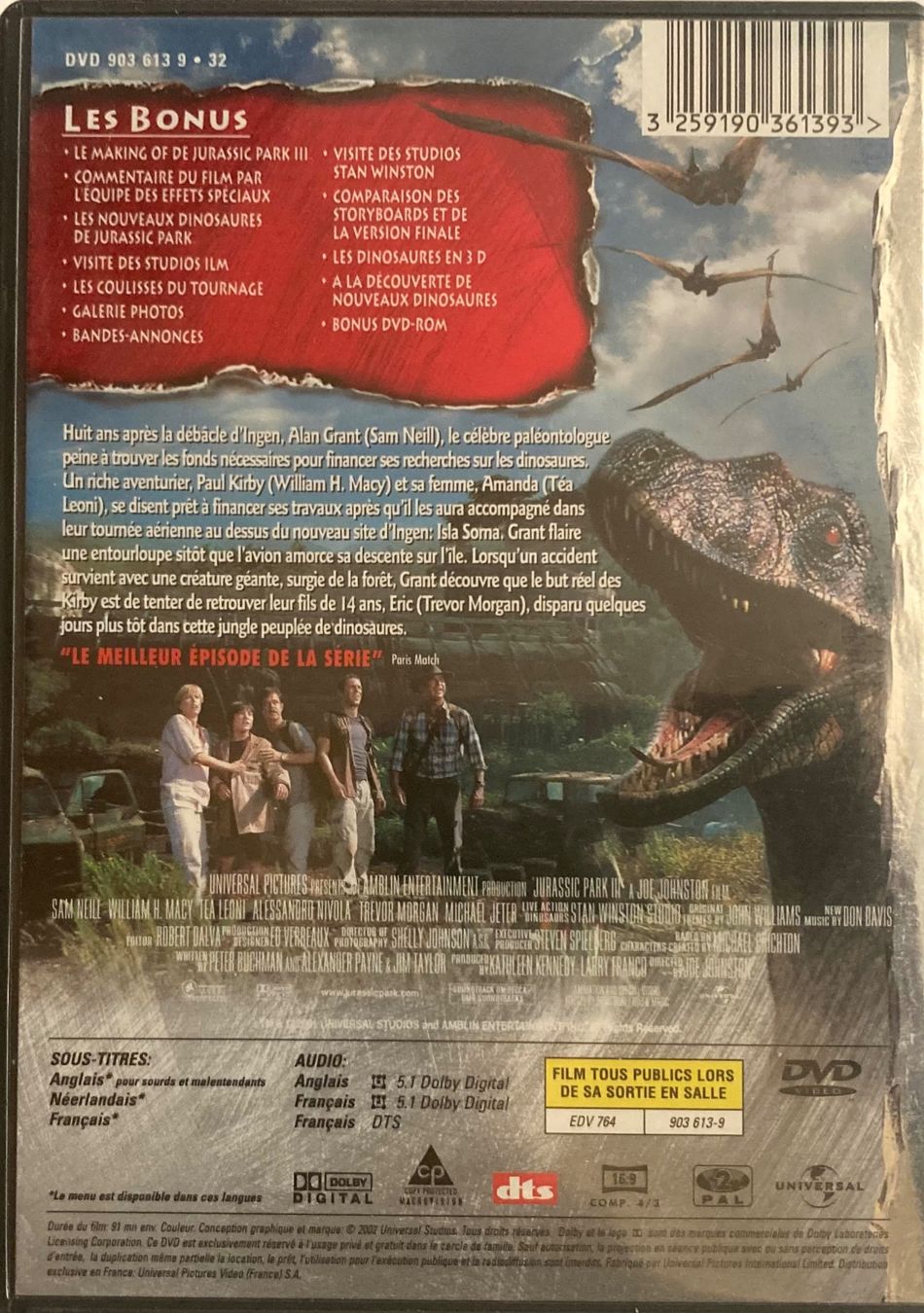 Tutti i DVDs: JURASSIC PARK III – Usato da Poliez-Pittet venduto da Newtown-Records 1