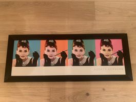 Audrey Hepburn - Tableau pop art encadré -