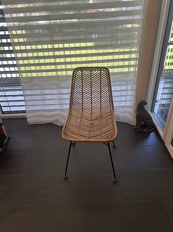 Sedie: 4 Stühle  Rattan / Korbgeflecht mit Metallgestell – Usato da Pfäffikon SZ venduto da andi_dru