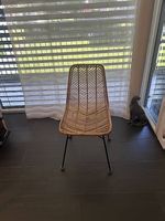 4 Stühle  Rattan / Korbgeflecht mit Metallgestell